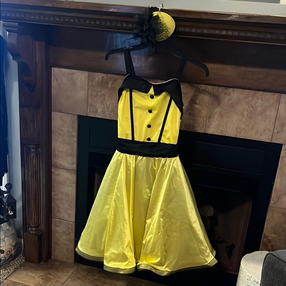 Yellow and Black Dress with Hat dance costumes